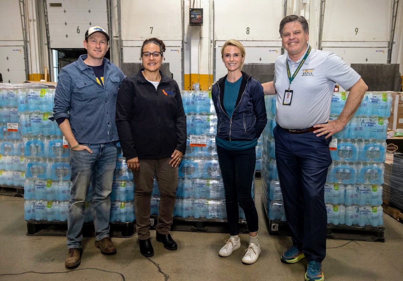 water for people affected in the wildfires